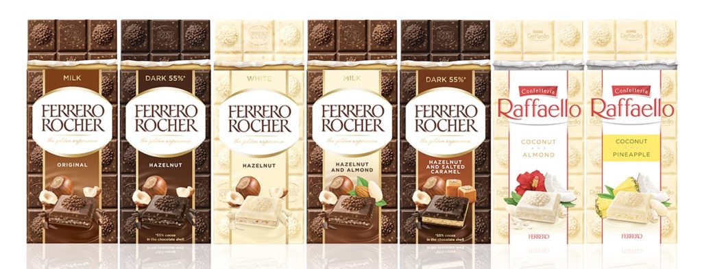 Ferrero Rocher and Raffaello available in premium chocolate bar format
