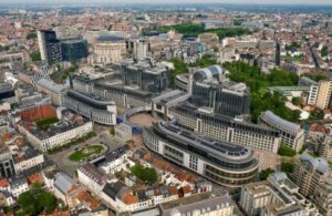 EU Parliament aerial view