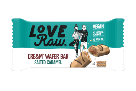 LoveRaw launches vegan salted caramel cre&m wafer bar