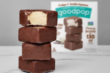 GoodPop's Fudge & Vanilla Squares are a tasty combination of creamy vanilla oatmilk filling, coated in a delicious chocolate fudge shell. With just 10 grams of sugar, they are a decadent treat without the guilt. https://www.goodpops.com/flavors/fudge-n-vanilla-squares/