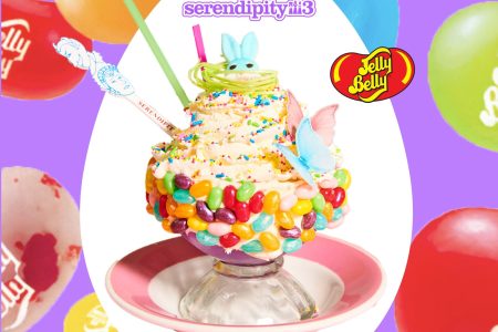 The “Jelly Belly® Jewel Spring Mix Ube Frrrozen Hot Chocolate” will be available for those who dine in at Serendipity3 from Thursday, April 14th, until Easter Sunday, April 17th for $19.95.